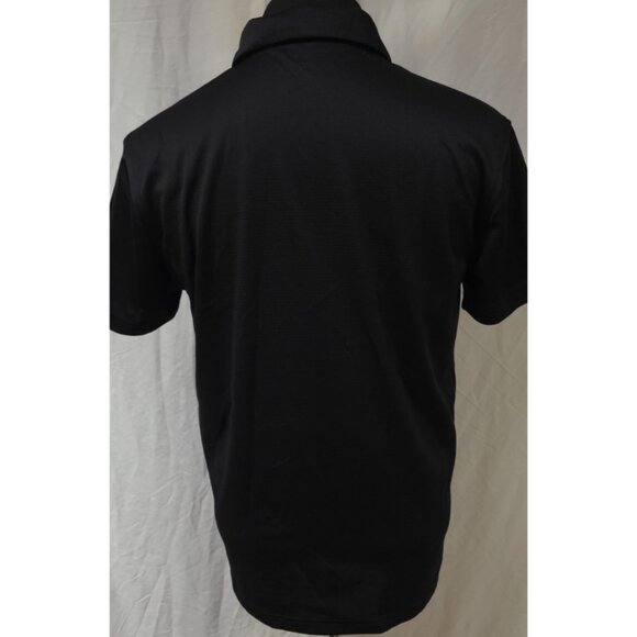 Reebok Mens Medium Dark Blue Perforated Short Sleeve Logo Golf Polo Shirt - Picture 8 of 12